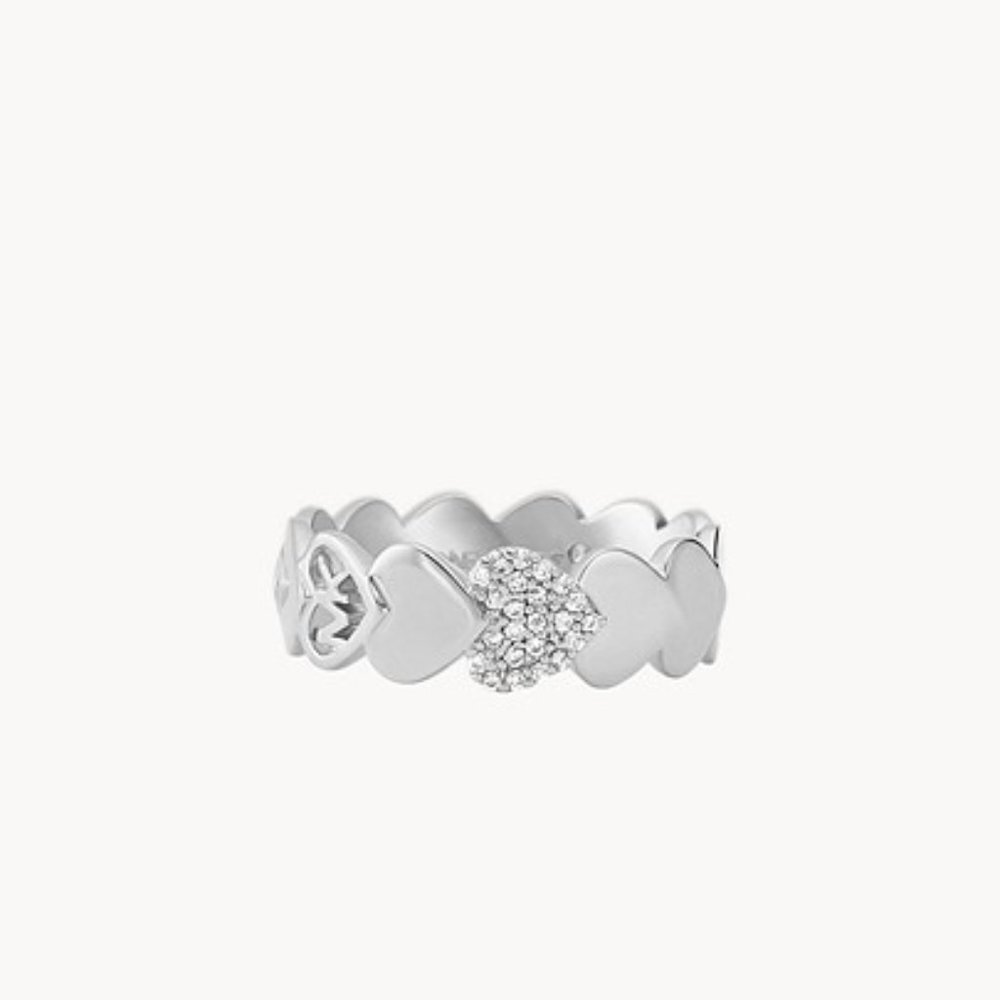 Michael Kors Silver Tone Brass Band Ring